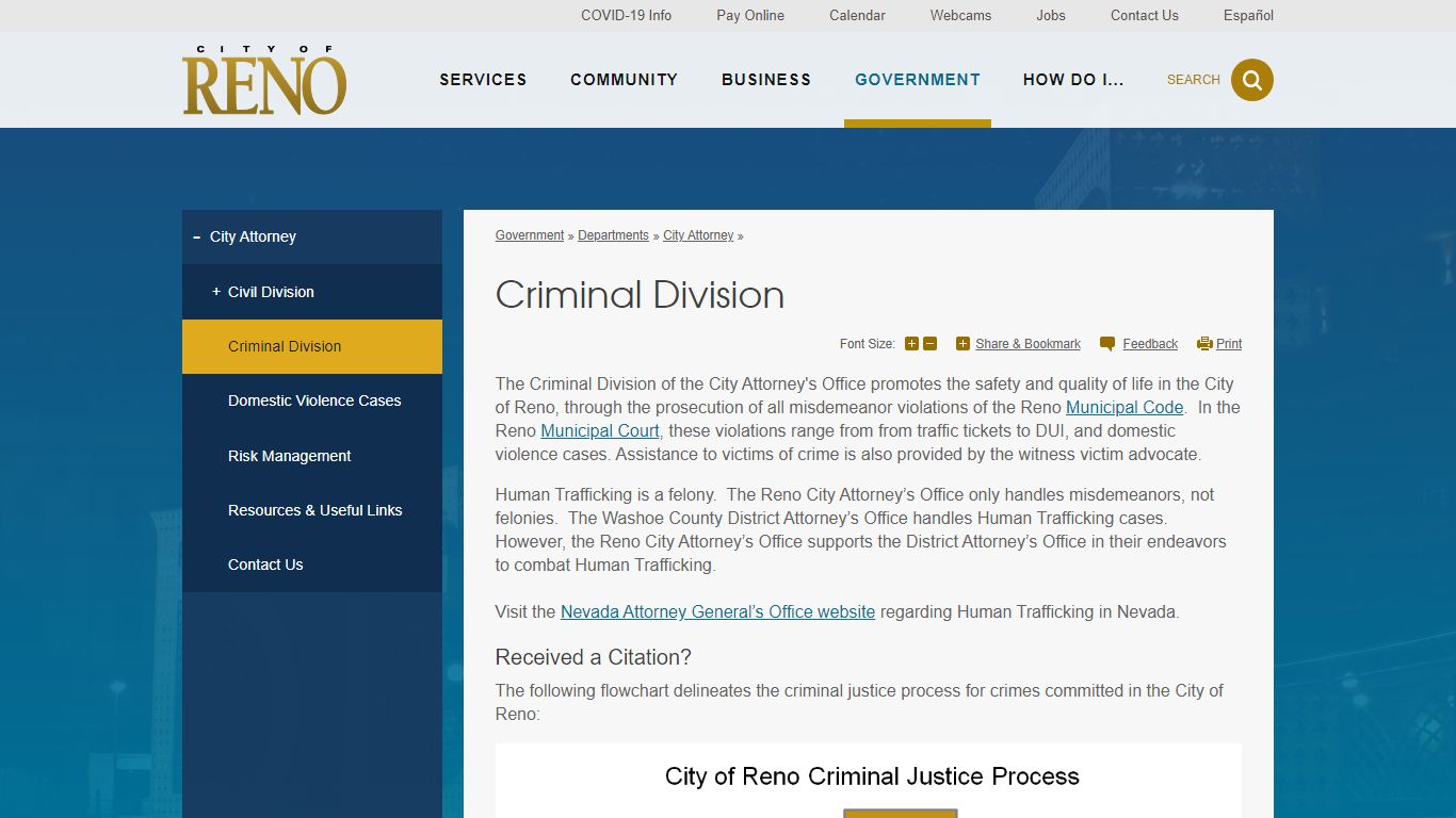 Criminal Division | City of Reno - Reno, Nevada